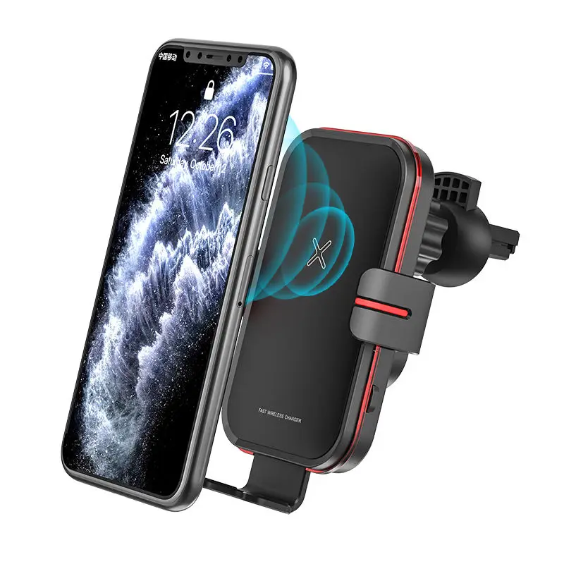 

New Fashion Smart 15W Automatic Clamping Car Phone Holder With Wireless Charger