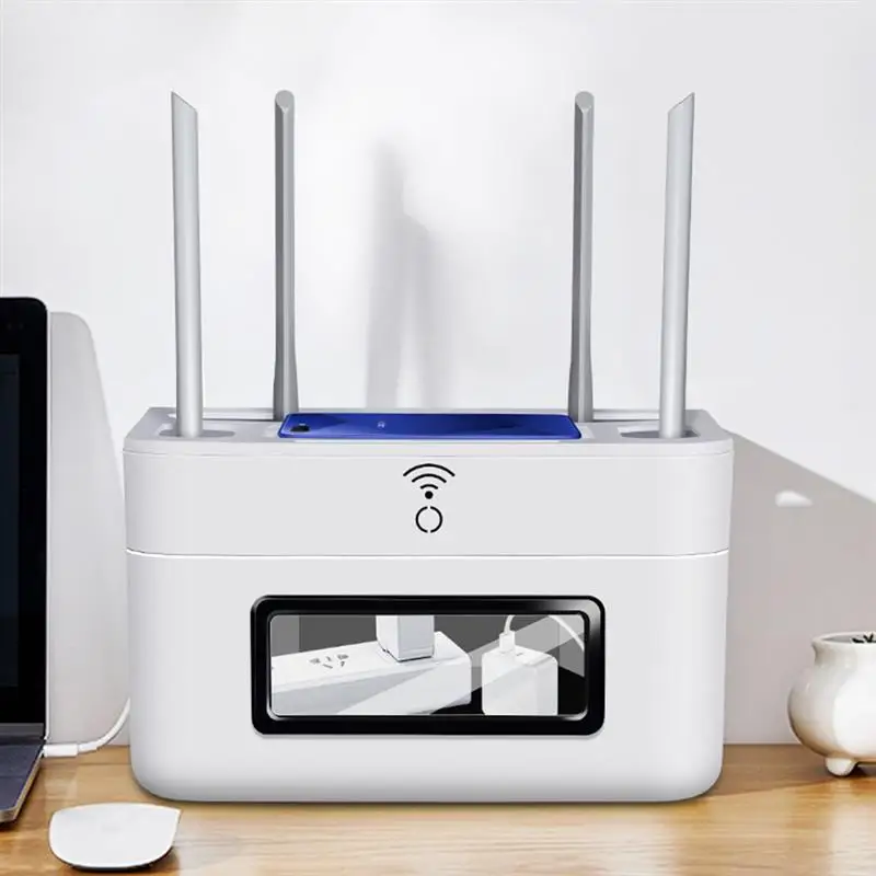 

Router Storage Box Desktop WIFI Socket Cover Duatproof Power Strips Router Power Cord Charging Cable OrganizerTV Set-Top Box