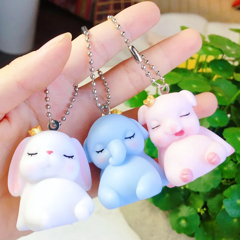 Милый спальный слон собака кошка игрушка брелок мультфильм поросенок милая