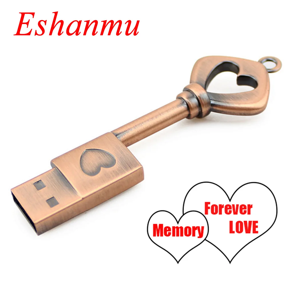 Usb флеш накопитель с сердечком 4 ГБ 128 для влюбленных медный флешка горячая