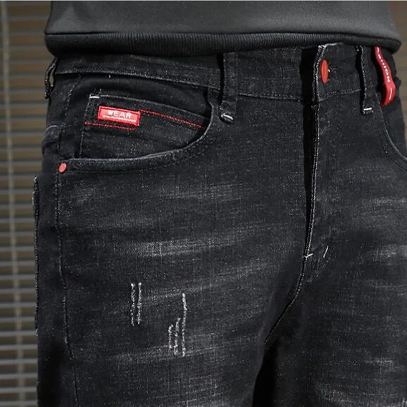 

2021 Japanese Vintage Fashion Men Jeans Loose Fit Color Spliced Designer Denim Cargo Pants Slack Bottom Hip Hop Jeans Men 27-36