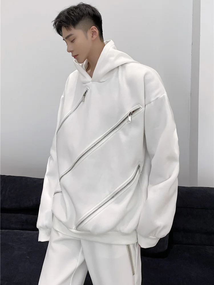 Свитер мужской свободного покроя на молнии с длинным рукавом | Мужская одежда