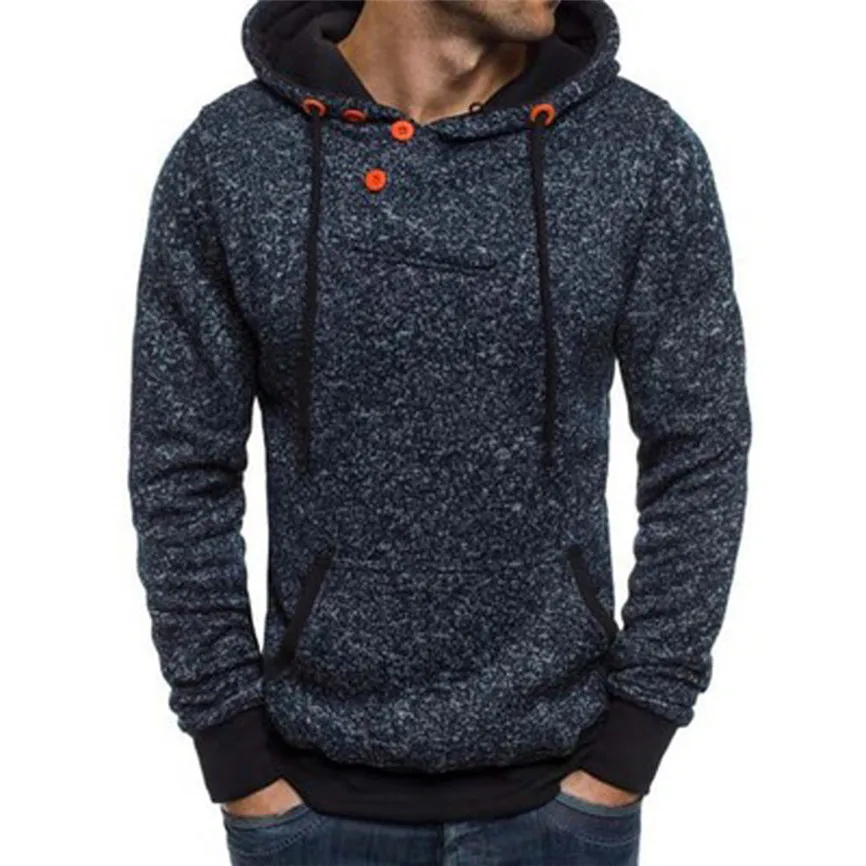 Зимние мужские толстовки свитшоты с капюшоном куртки пальто однотонные пуловеры