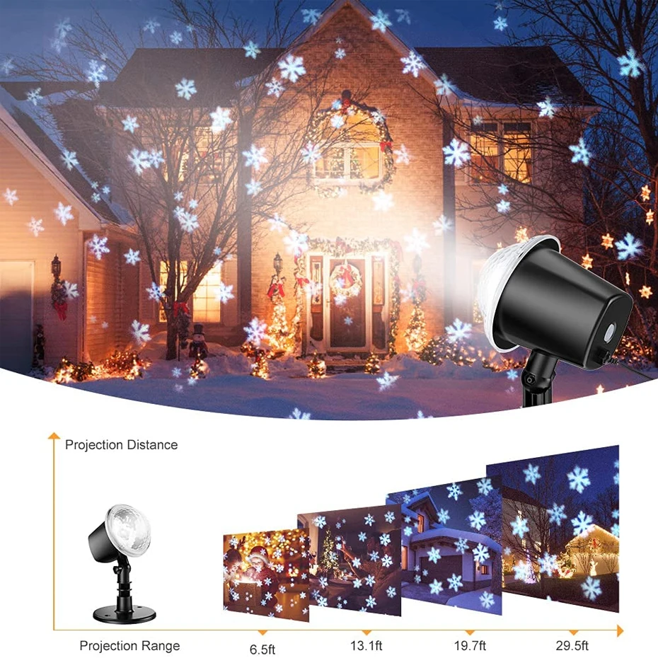 ALIEN LED Рождество Белый Снежинка проектор Открытый водонепроницаемый Сад вечерние