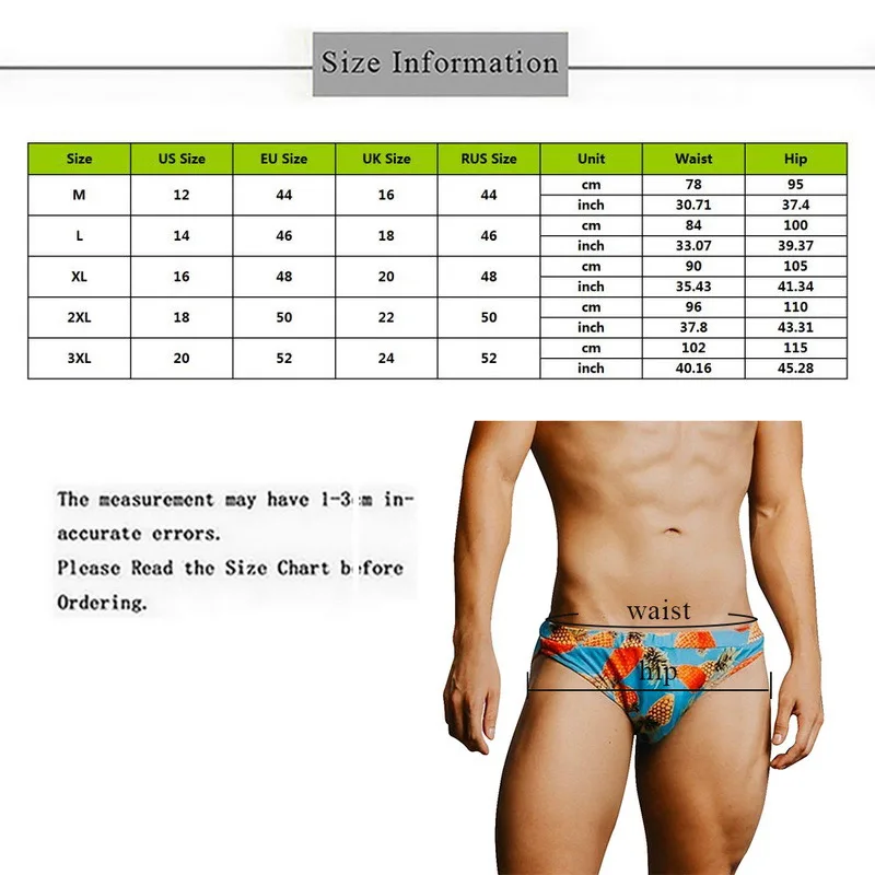 

New Mens Printing Swimsuit Sexy Swimwear Swimming Trunks Push Pad Briefs Quick Dry Bathing Beach Wear Surf Swim Shorts