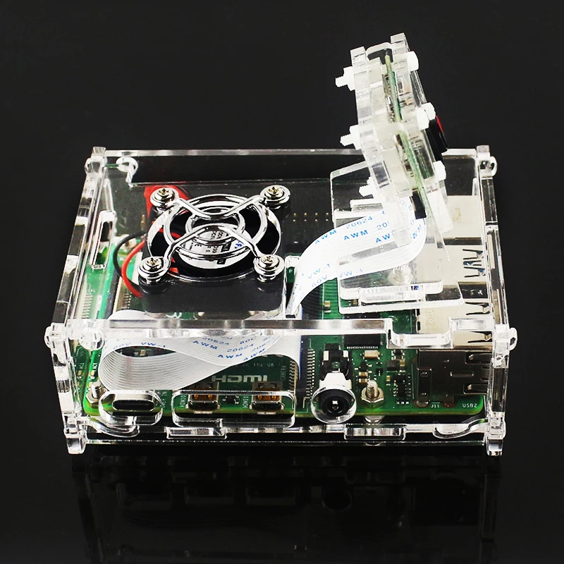Акриловый чехол для Raspberry Pi 4 Model B с мини-камерой 5 Мп и акриловым держателем