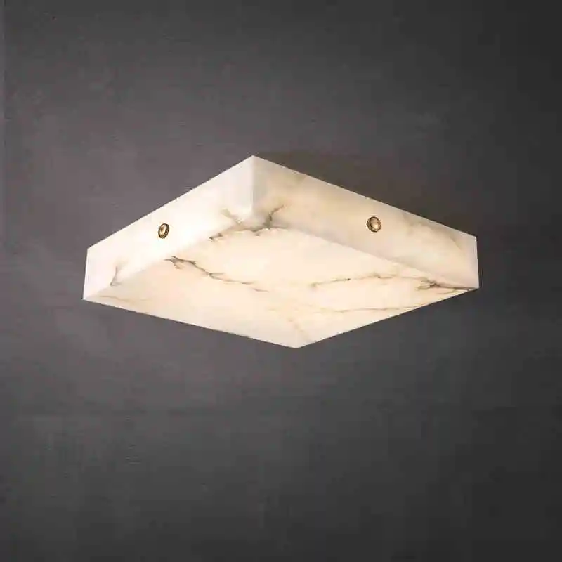 

Copper marble ceiling lamp modern minimalist square bedroom dining room lamp Nordic villa living room master bedroom room