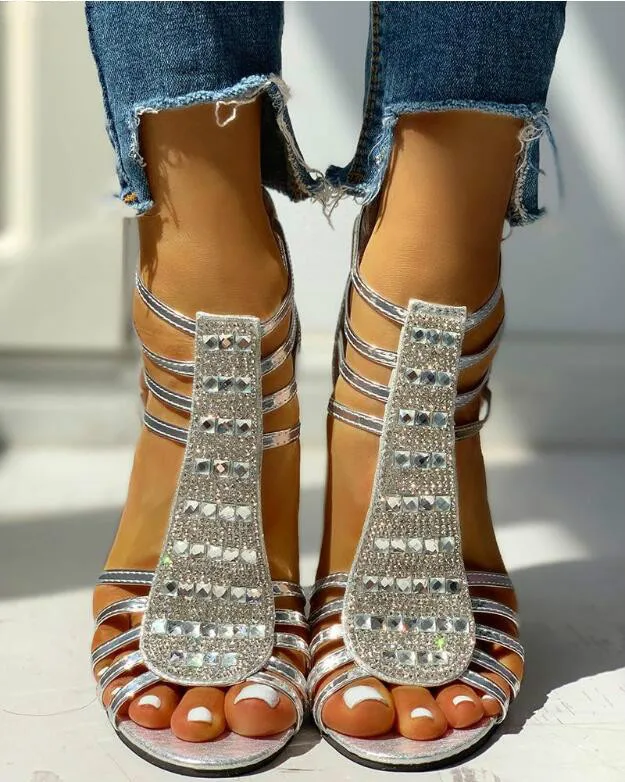 

New Woman Sandals Shoes Sandalias Mujer 2020 Summer Style Wedges Pumps High Heels Slip on Bling Fashion Gladiator Shoes Women