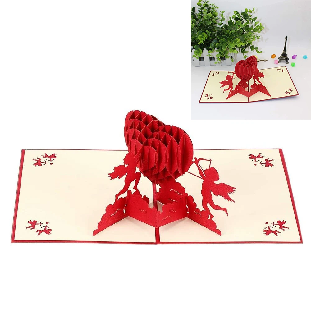 

Love Pop Up Rose Card 3D Greeting Card Red Rose Flower Wedding Greeting Card Gift For Valentines Day Birthday Anniversary