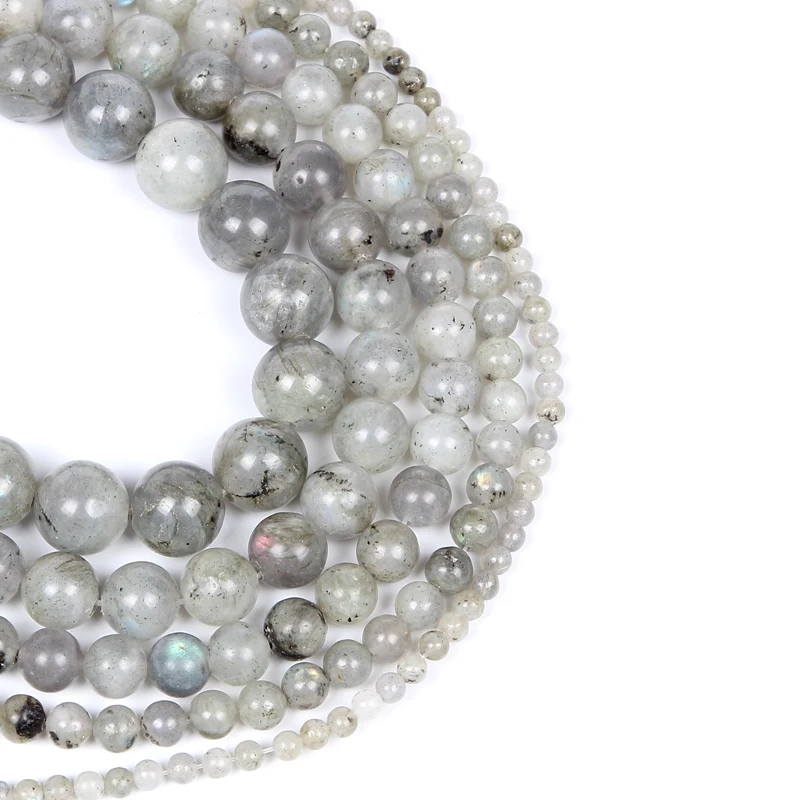 6 12 мм бусы из натурального камня Круглые Гладкие свободные серебряных линия