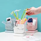 Новый офисный Настольный органайзер, коробка для хранения ручек, карандаш, карандаш для кистей, держатель для ручек, пластиковый контейнер для кистей для макияжа, настольный органайзер для всякой всячины