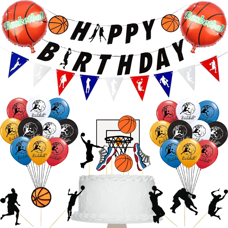 1 комплект баскетбол шар Спорт Dunk баннер на день рождения с игра баллоны вечерние