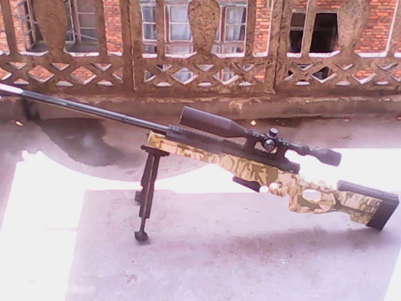 Бумажная модель пистолета Современная снайперская винтовка AWP 1:1 пропорция 3D