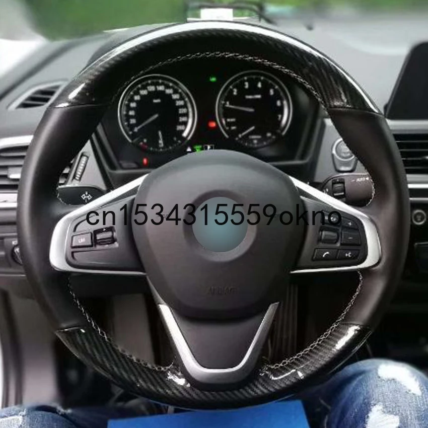 

DIY углеродного волокна черные кожаные чехлы рулевого колеса автомобиля для BMW 220i 218i 225xe аксессуары