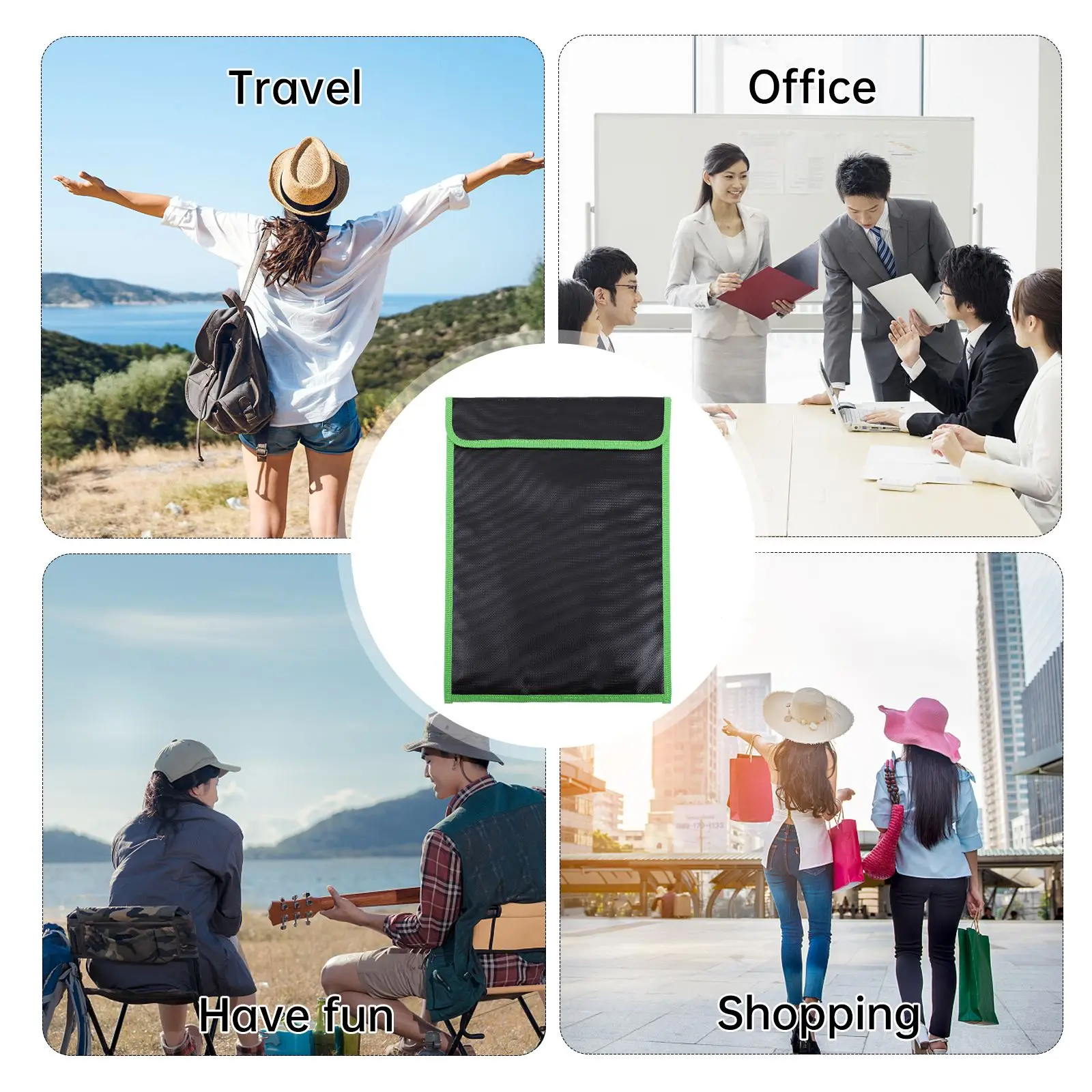 

1pc Fireproof File Storage Pouch Safety Document Bag Waterproof Protective Bag