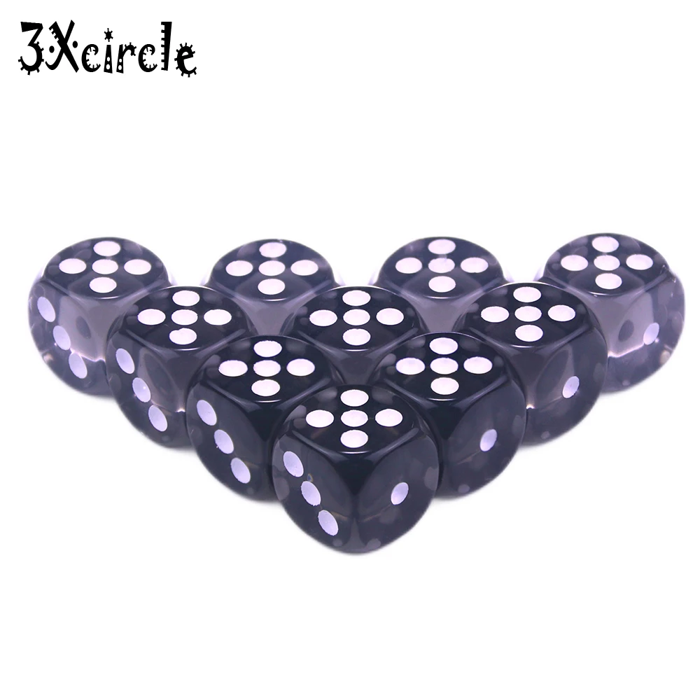 D6 Коллекция 16 мм полупрозрачные разноцветные кости со стандартной точкой