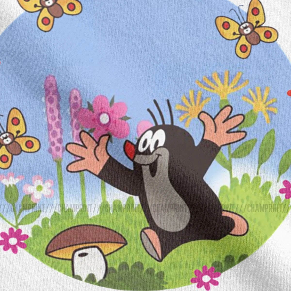 Винтажная Футболка The Little Mole Krtek мужские хлопковые футболки Maulwurf Мультяшные с
