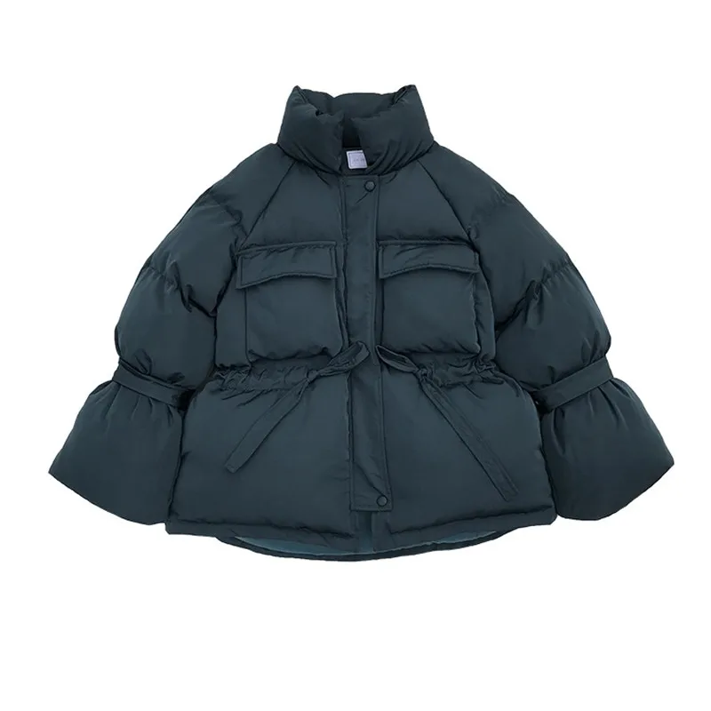 Новая короткая зимняя куртка Модный женский пуховик со стоячим воротником