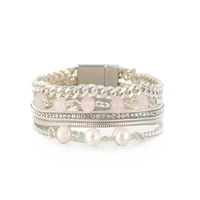 ornapeadia summer fresh and minilist style beaded multi layer bracelet for women pearl elegant cute hollow bangles jewelry