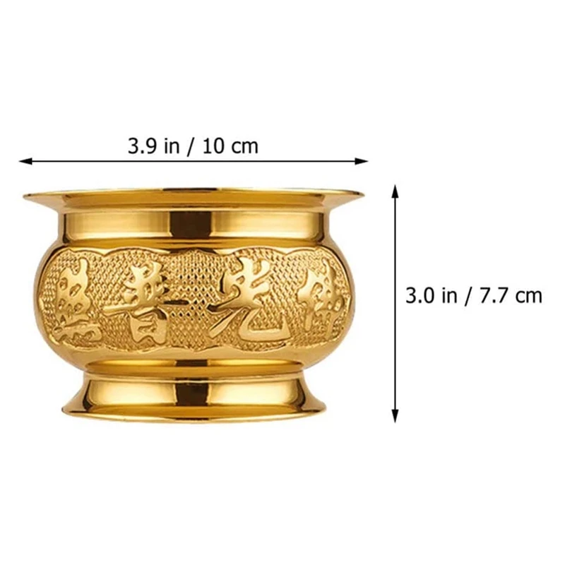 Decorative Gold Incense Burner Buddhist Accessories Supplies Burners Ash Offering Bowl Brass Ornaments | Дом и сад