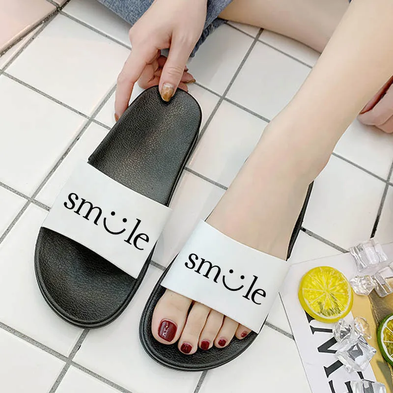 

Smile Slippers Home slippers Fashion Shoes Summer Slippers Women Soft Flip Flops indoor slippers Zapatillas Mujer