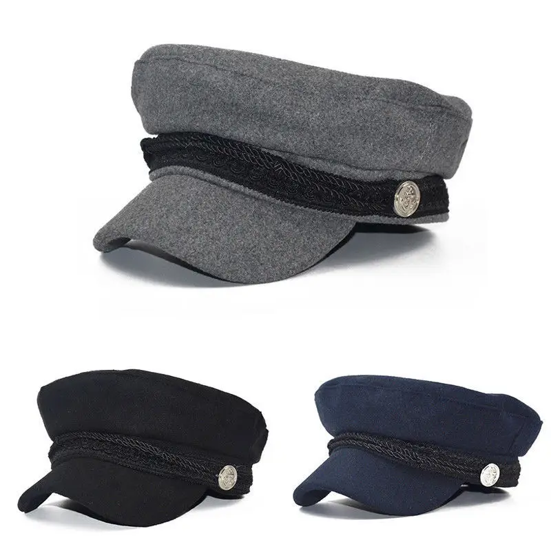 

Fashion Men Women Autumn Winter Fashion Berets Caps Greek Fisherman Sailor Cap Fiddler Hat Peaked Cap Berets Elastic Band