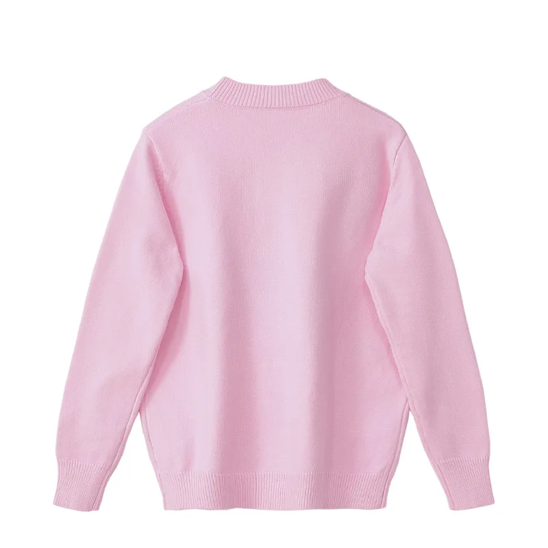 

Femmes Girls Gray Knitted Sweater Women Spring Fall Letters O-Neck Long Sleeve Korean Style Casual Jumper Top Female Pullover