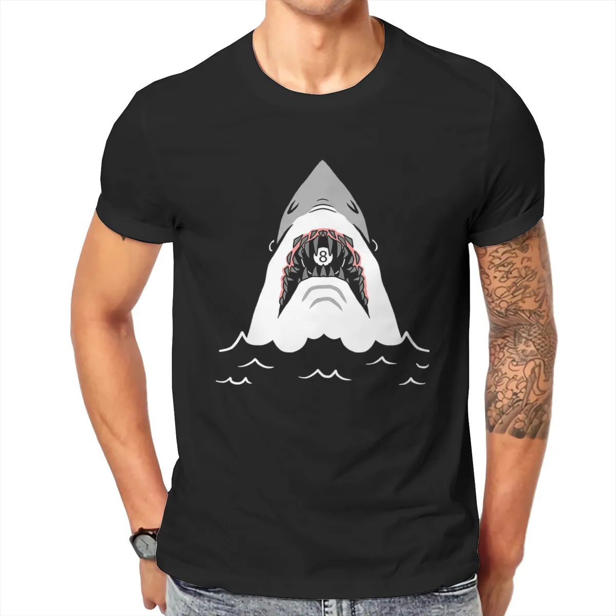 

Shark 5th Birthday Party Apparel T shirt Men T shirt summer T-shirt