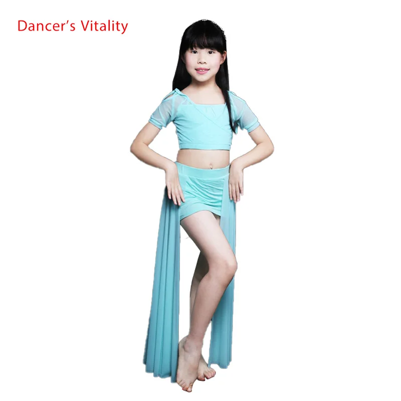 Детская одежда для танца живота топ с короткими рукавами + юбка детский