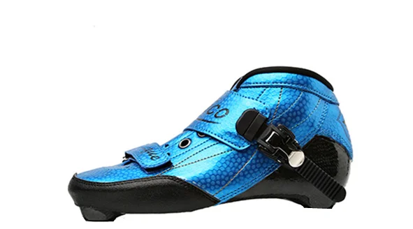 Blue boot Only Крытый трек скорости гонки длинные уличные трассировки асфальт дорога встроенные скорости коньки обувь углеродного волокна взрослые дети спортивные Ролики Patines - Цвет: Blue boot Only