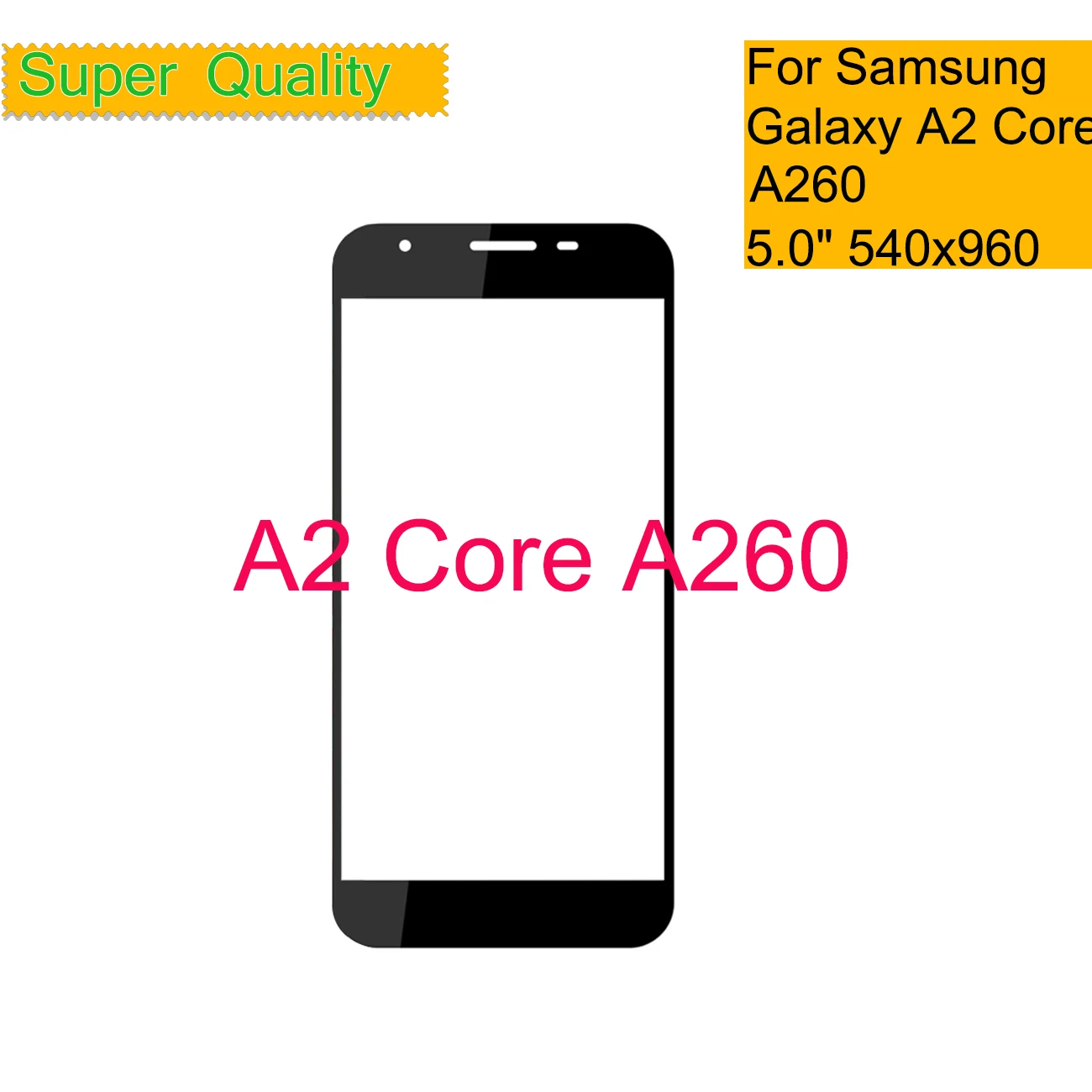 

10Pcs/Lot For Samsung Galaxy A2 Core A260 Touch Screen Panel Glass LCD Front Outer Lens With OCA Glue