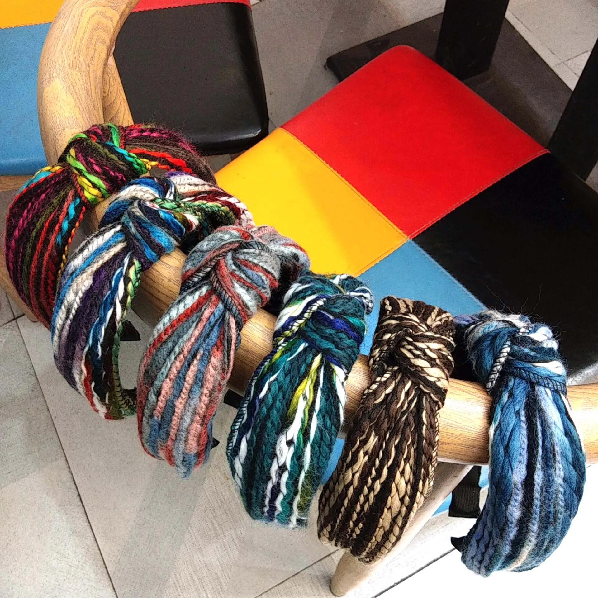 

Autumn Winter Colour Stripes Woolen Hairbands For Women Headband Hair Accessories Hair Band Crown Flower Headbands Head Wrap