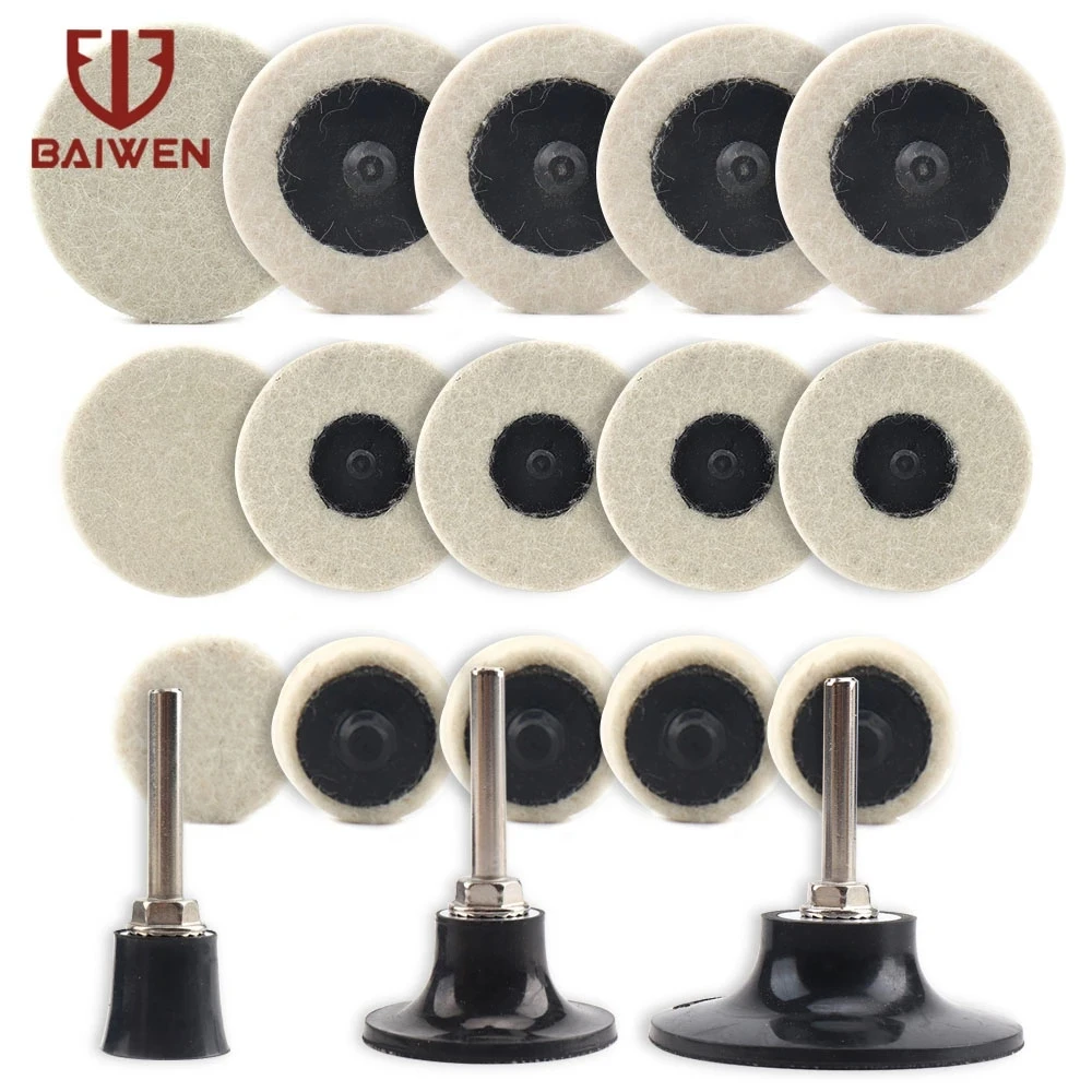 

1/2/3 Inch Roloc Polishing Wheel Buffing Pads Grinding Pad Compressed Wool Felt Fabric Disc for Dremel Rotary Accessories