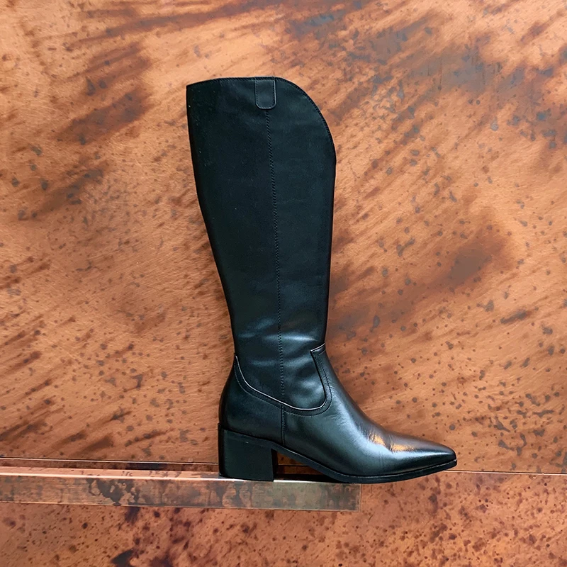 

New winter Mid-Calf boots Genuine leather Women boots Motorcycle boots warm cowhide Western Snowmobile boots Women shoes