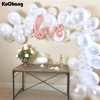 102pcs valentines day white balloons garland arch kit wedding birthday bachelorette anniversary party backdrop diy decorations