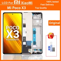 6 67 original ips display with frame for xiaomi poco x3 nfc lcd touch screen digitizer assembly for xiaomi poco x3 lcd display