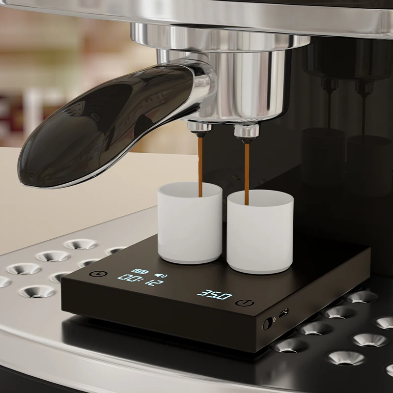 TIMEMORE-b&aacute;scula electr&oacute;nica b&aacute;sica con espejo negro, 2021, temporizador autom&aacute;tico incorporado, para Espresso, b&aacute;scula de caf&eacute; inteligente, b&aacute;scula de cocina de 2kg-3