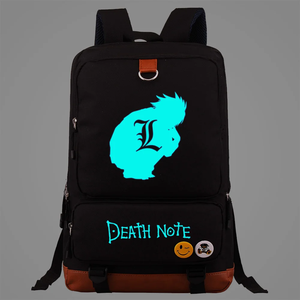 

New Luminous Death Note Boys Girls Kids School Book Bags Women Bagpack Teenagers Patchwork Canvas Men Laptop Travel Backpack