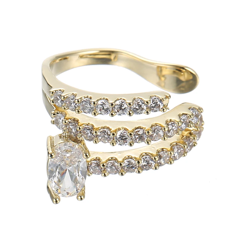 

Fashion Ear Cuffs Gold Plated CZ Crystal Ear Clips Accessories No Piercing Earrings 2022 Trend