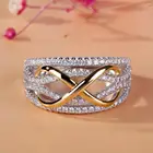 Кольцо женское, классическое, блестящее, с прозрачным кристаллом