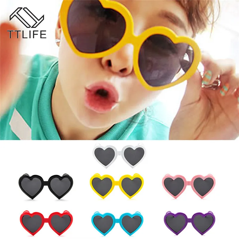 TTLIFE желтые солнцезащитные очки для женщин розовые девушек большие сердце милые