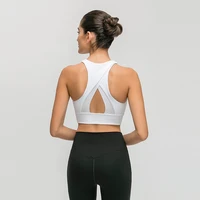 nwt 2021 high neck push up gym workout bras women high impact soft nylon dance yoga sports bras top athletic tank top