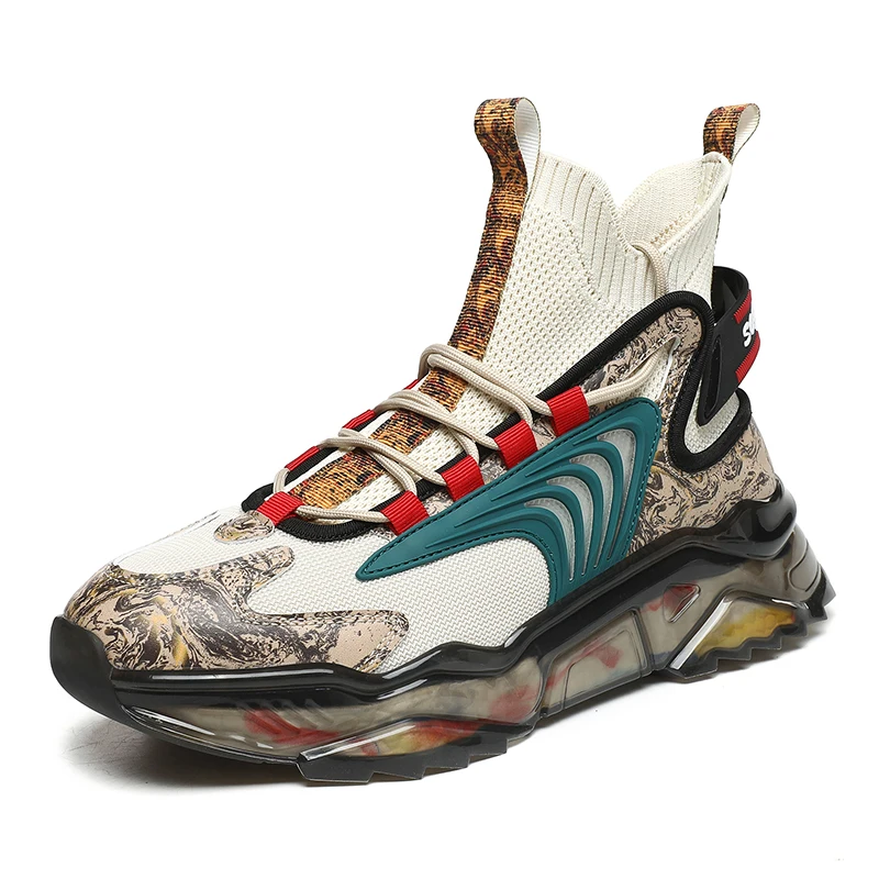 

Men Sports Sneakers Graffiti Air Mesh Breathable Running Shoes Classic Colorful Basketball Shoes 2021 New Brand 39-46 Euro