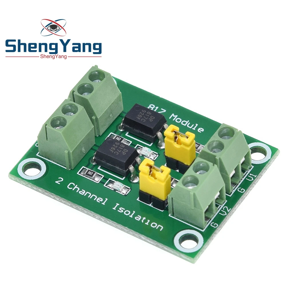 PC817 2 канальная оптопара изоляции доска Напряжение конвертер адаптер Модуль 3 6 30V