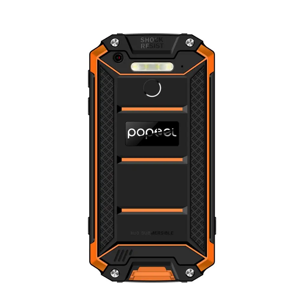Глобальная версия разблокировки смартфона 9000 mah Poptel p9000 max 4G/64G NFC банк питания телефон может ODM водонепроницаемый прочный смартфон - Цвет: Orange