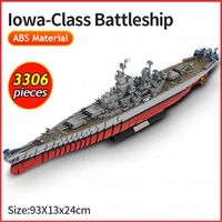 ww 2military series building blocks lowa class battleship cruiser model world war2 warship weapon bricks toys for kids xmas gift