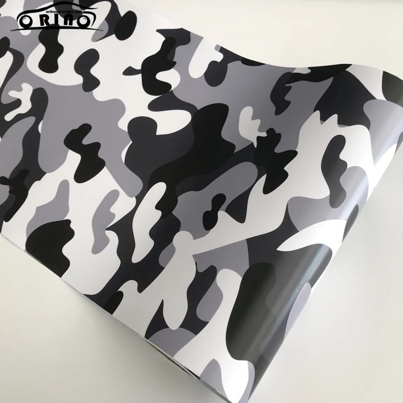 Черная белая серая камуфляжная оберточная клейкая пленка для самостоятельной