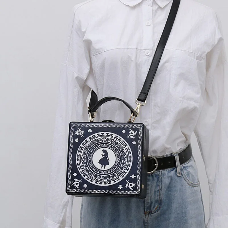 WOBAG/Модная стильная сумка в виде коробки из искусственной кожи с заклепками, Женская квадратная сумка на плечо, женская сумка через плечо высокого качества