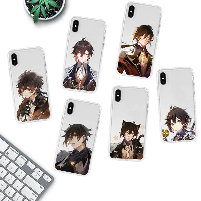 

zhongli genshin impact Phone Case for iPhone 11 12 13 mini pro XS MAX 8 7 6 6S Plus X 5S SE 2020 XR clear case