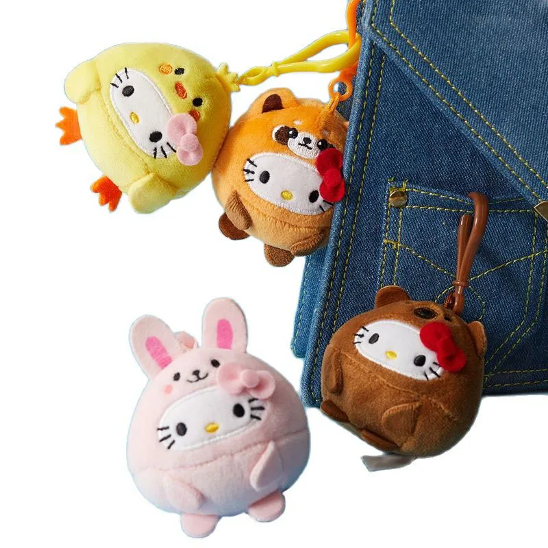 10 см Kawaii Squshie Kitty Белый Аниме КТ Кот мультфильм Мягкие плюшевые сумки брелок кукла